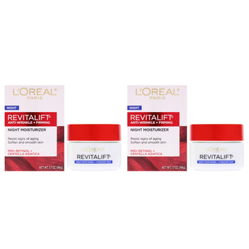 Revitalift Anti-Wrinkle Plus Firming Night Moisturizer by LOreal Paris for Unisex - 1.7 oz Moisturizer - Pack of 2