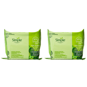 Simple Kind to Skin Facial Wipes by Simple for Women - 25 Count Wipes - Pack of 2