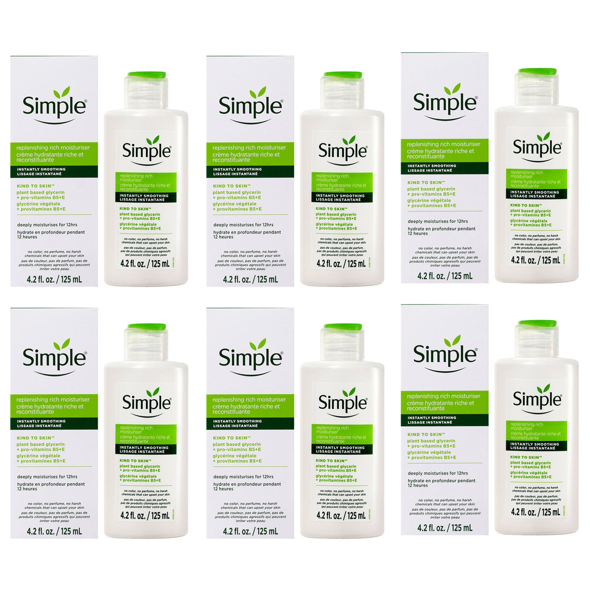 Simple Kind to Skin Replenishing Rich Moisturizer by Simple for Women - 4.2 oz Moisturizer - Pack of 6