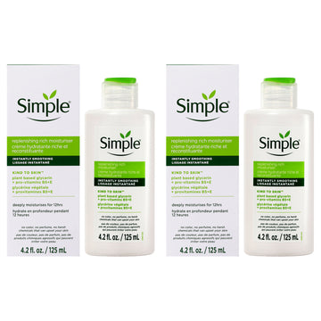 Simple Kind to Skin Replenishing Rich Moisturizer by Simple for Women - 4.2 oz Moisturizer - Pack of 2