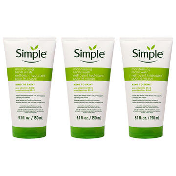 Simple Moisturizing Facial Wash by Simple for Women - 5.1 oz Cleanser - Pack of 3