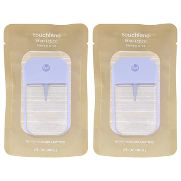Power Mist Hydrating Hand Sanitizer - Beach Coco by Touchland for Unisex - 1 oz Hand Sanitizer - Pack of 2