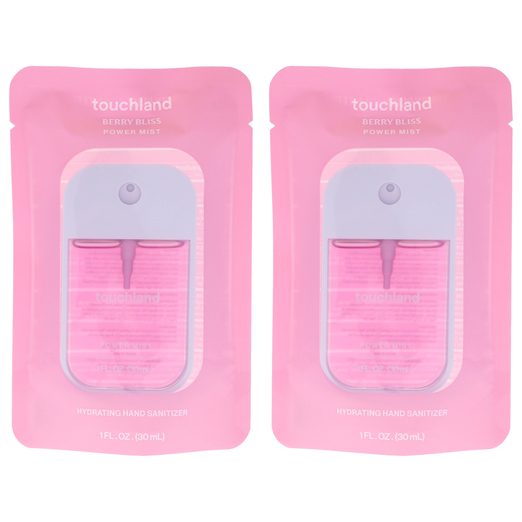Power Mist Hydrating Hand Sanitizer - Berry Bliss by Touchland for Unisex - 1 oz Hand Sanitizer - Pack of 2