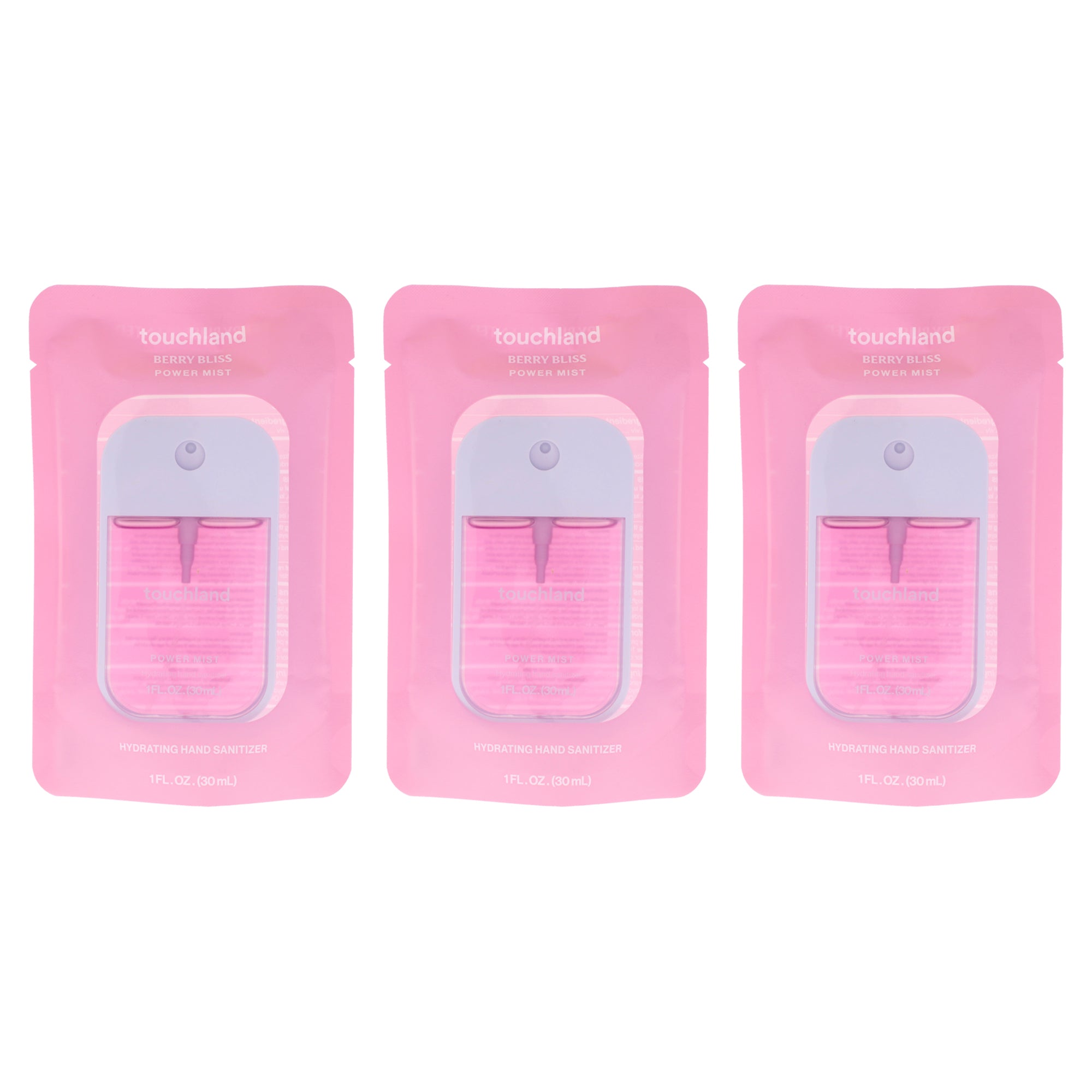Power Mist Hydrating Hand Sanitizer - Berry Bliss by Touchland for Unisex - 1 oz Hand Sanitizer - Pack of 3