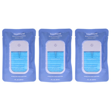 Power Mist Hydrating Hand Sanitizer - Blue Sandalwood by Touchland for Unisex - 1 oz Hand Sanitizer - Pack of 3