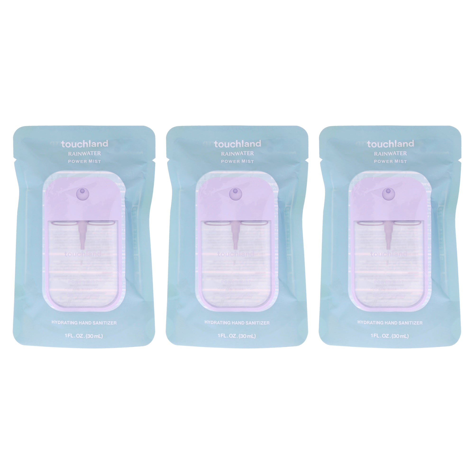 Power Mist Hydrating Hand Sanitizer - Rainwater by Touchland for Unisex - 1 oz Hand Sanitizer - Pack of 3