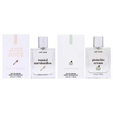 Guilty Pleasure Kit by Just Juice for Unisex - 2 Pc Kit 3.4oz Toasted Marshmallow EDP Spray, 3.4oz Pistachio Cream EDP Spray