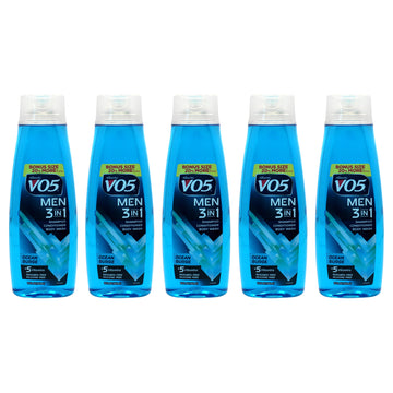 3-in-1 Ocean Surge Shampoo Conditioner and Body Wash by Alberto VO5 for Unisex - 15 oz Body Wash - Pack of 5