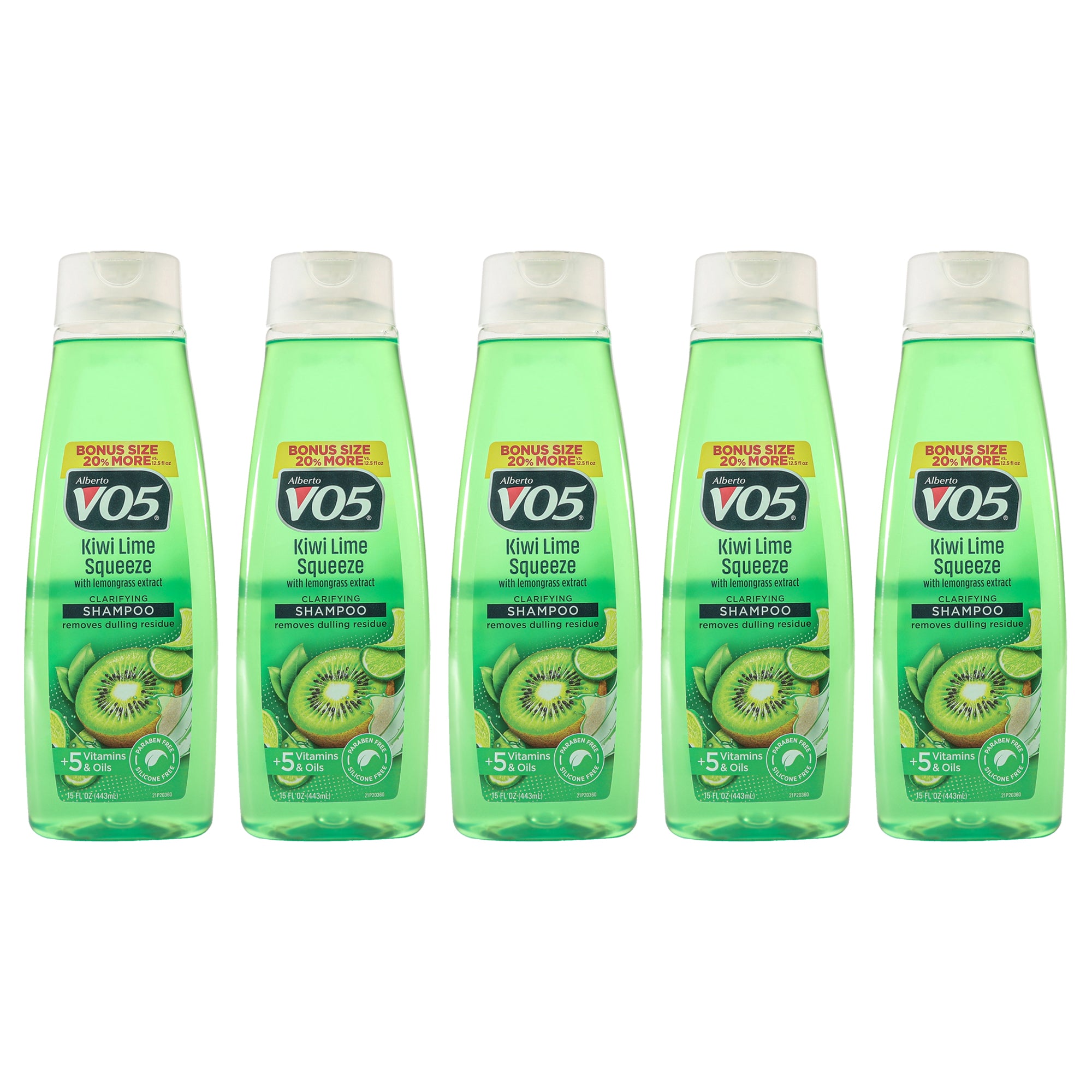 Clarifying Kiwi Lime Squeeze Shampoo by Alberto VO5 for Unisex - 15 oz Shampoo - Pack of 5
