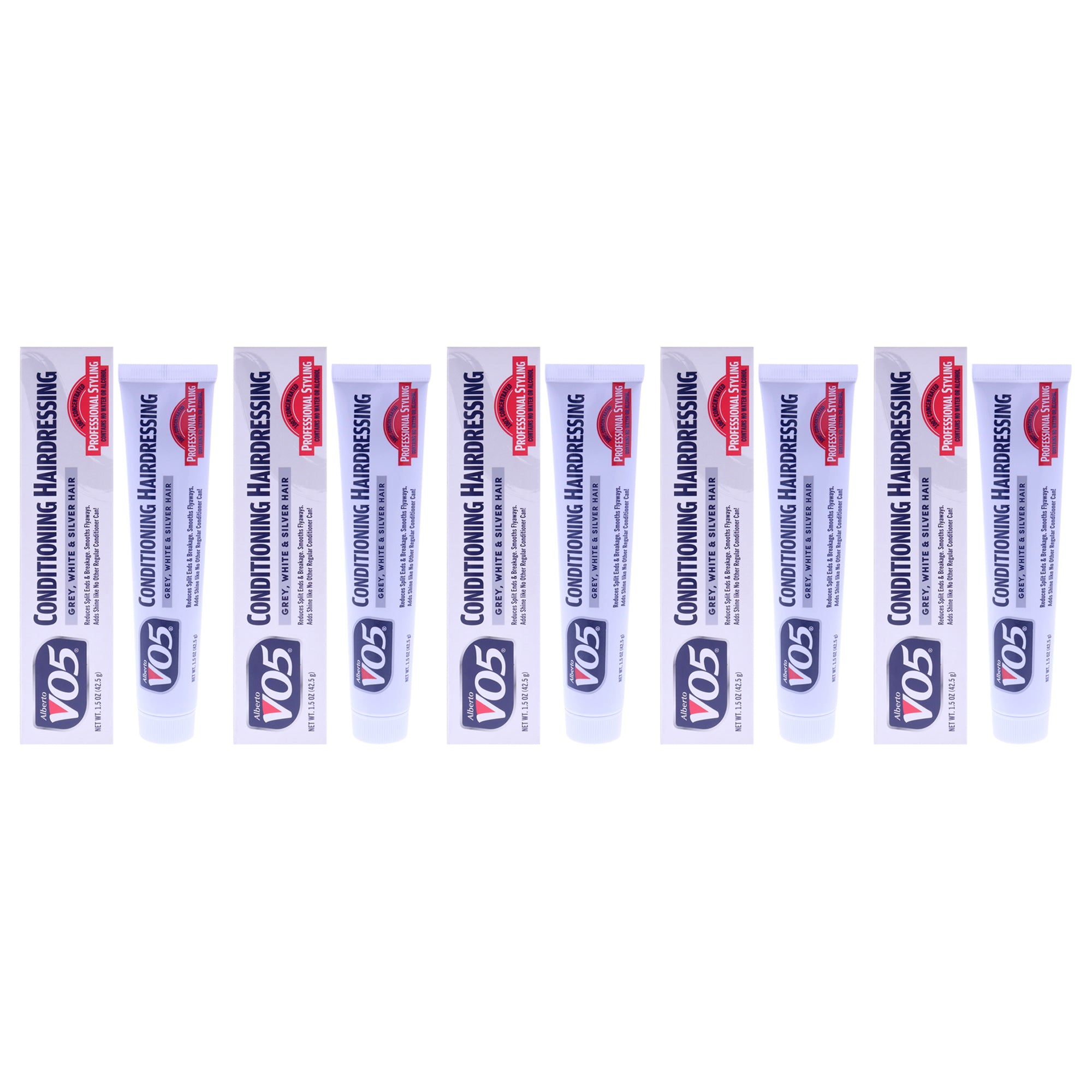Conditioning Hairdressing - Gray White Silver Blonde Hair by Alberto VO5 for Unisex - 1.5 oz Conditioner - Pack of 5