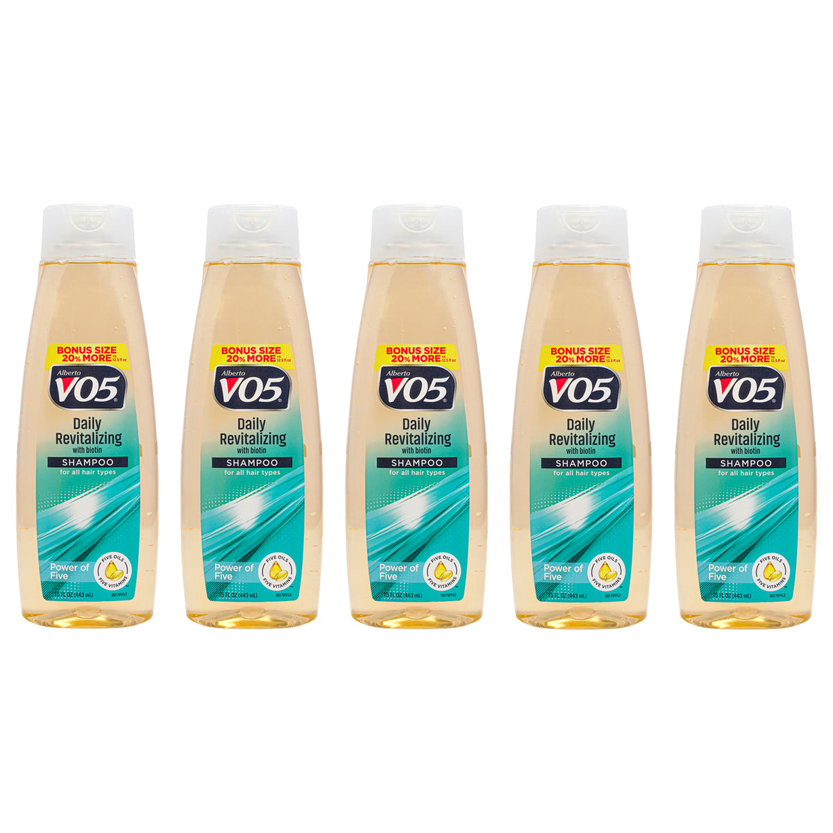 Daily Revitalizing Shampoo by Alberto VO5 for Unisex - 15 oz Shampoo - Pack of 5