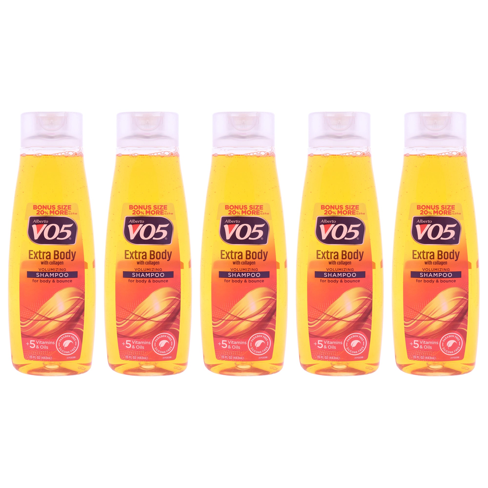 Extra Body Volumizing Shampoo by Alberto VO5 for Unisex - 15 oz Shampoo - Pack of 5