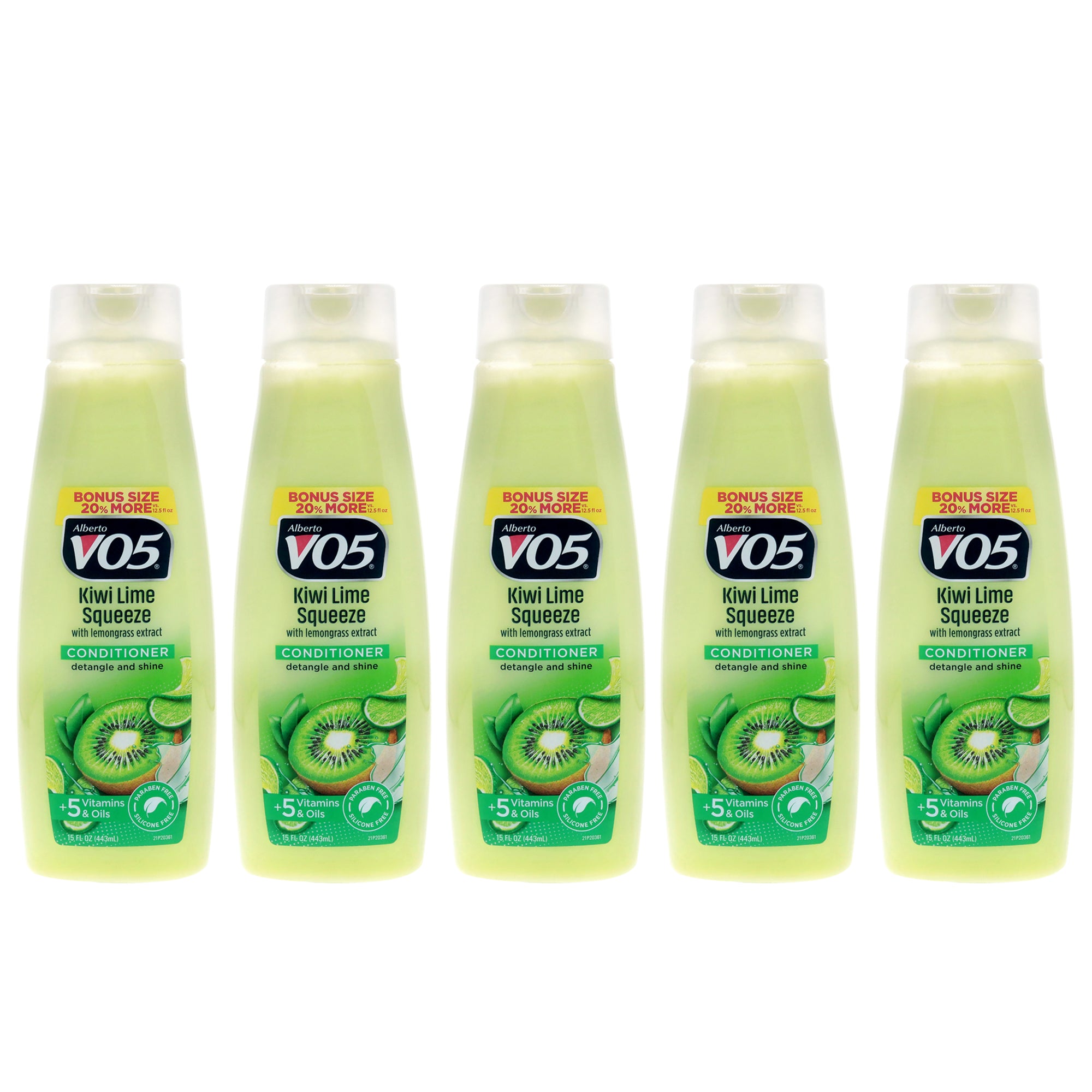 Herbal Escapes Kiwi Lime Squeeze Conditioner by Alberto VO5 for Unisex - 15 oz Conditioner - Pack of 5