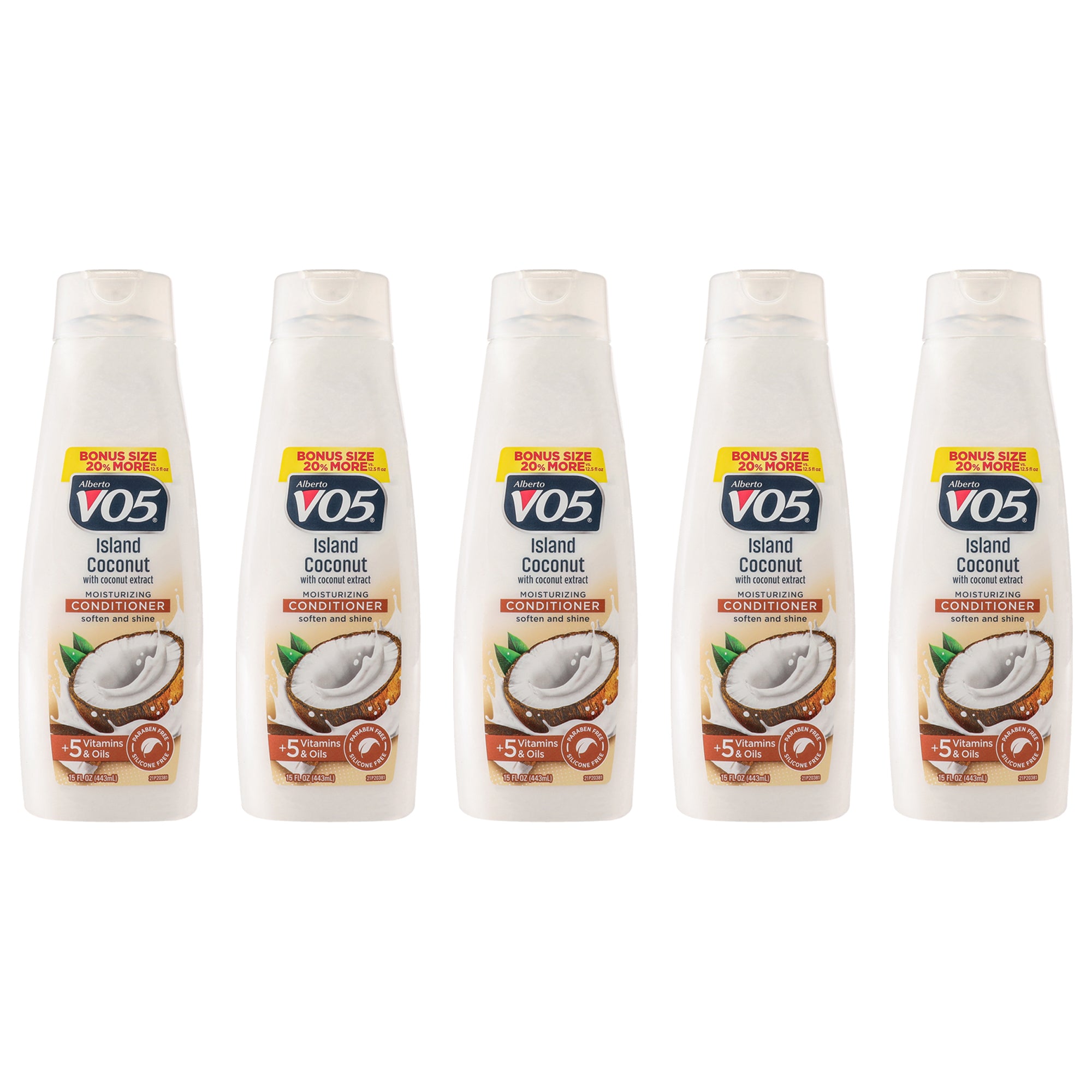 Moisturizing Island Coconut Conditioner by Alberto VO5 for Unisex - 15 oz Conditioner - Pack of 5