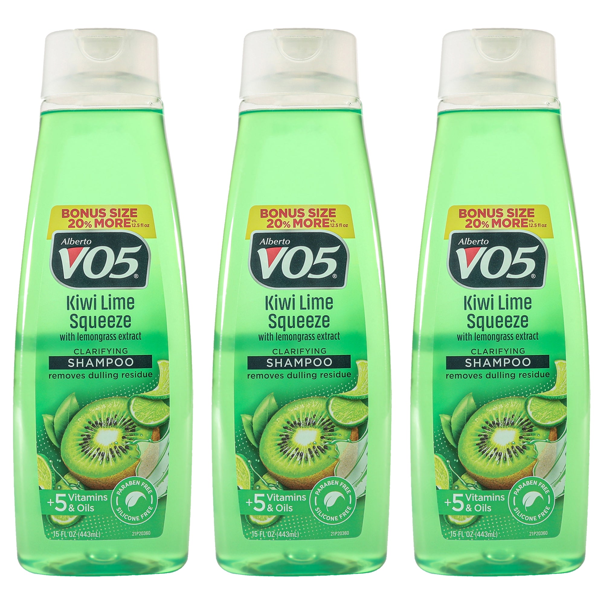 Clarifying Kiwi Lime Squeeze Shampoo by Alberto VO5 for Unisex - 15 oz Shampoo - Pack of 3
