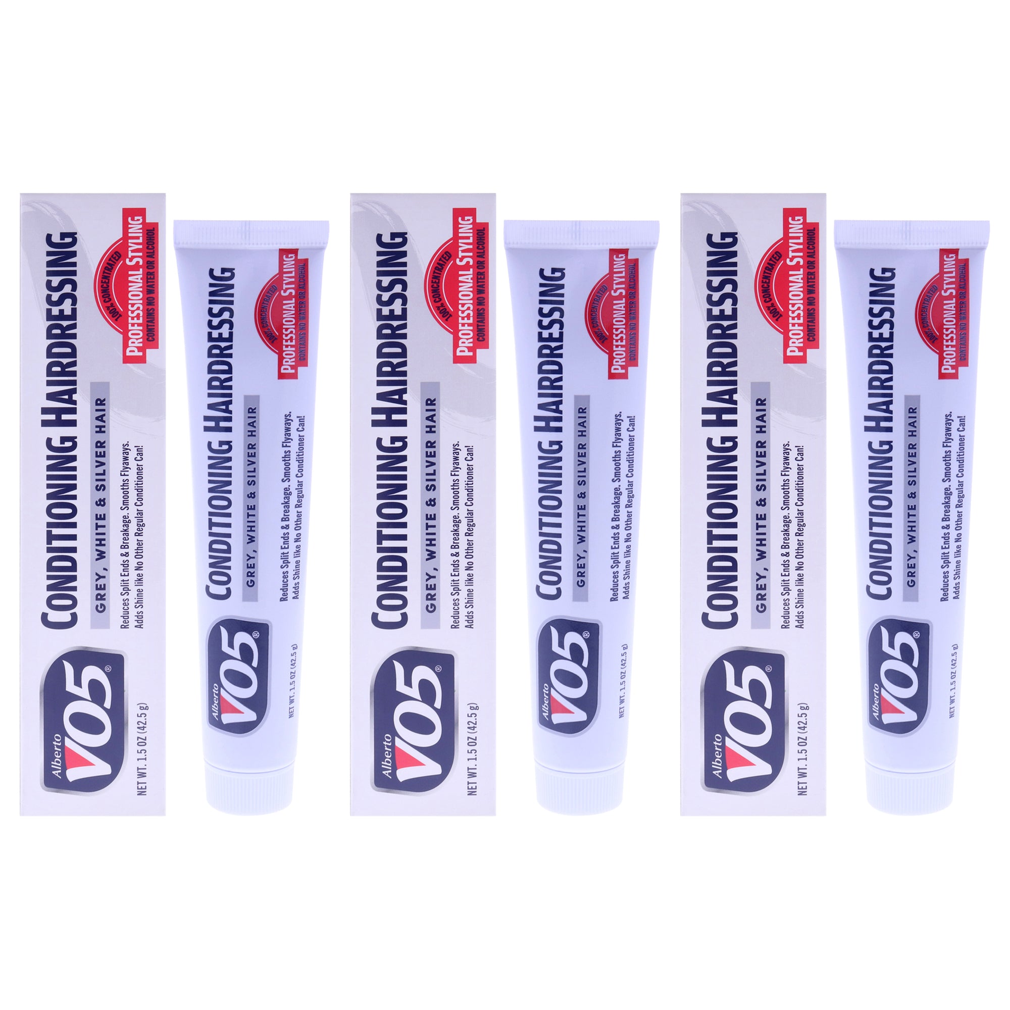 Conditioning Hairdressing - Gray White Silver Blonde Hair by Alberto VO5 for Unisex - 1.5 oz Conditioner - Pack of 3