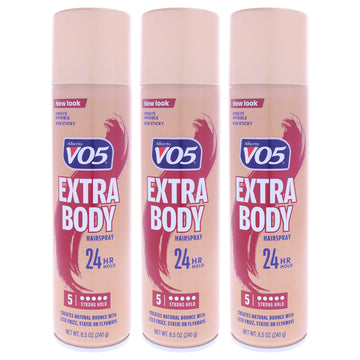 Crystal Clear Extra Body Hair Spray by Alberto VO5 for Unisex - 8.5 oz Hair Spray - Pack of 3