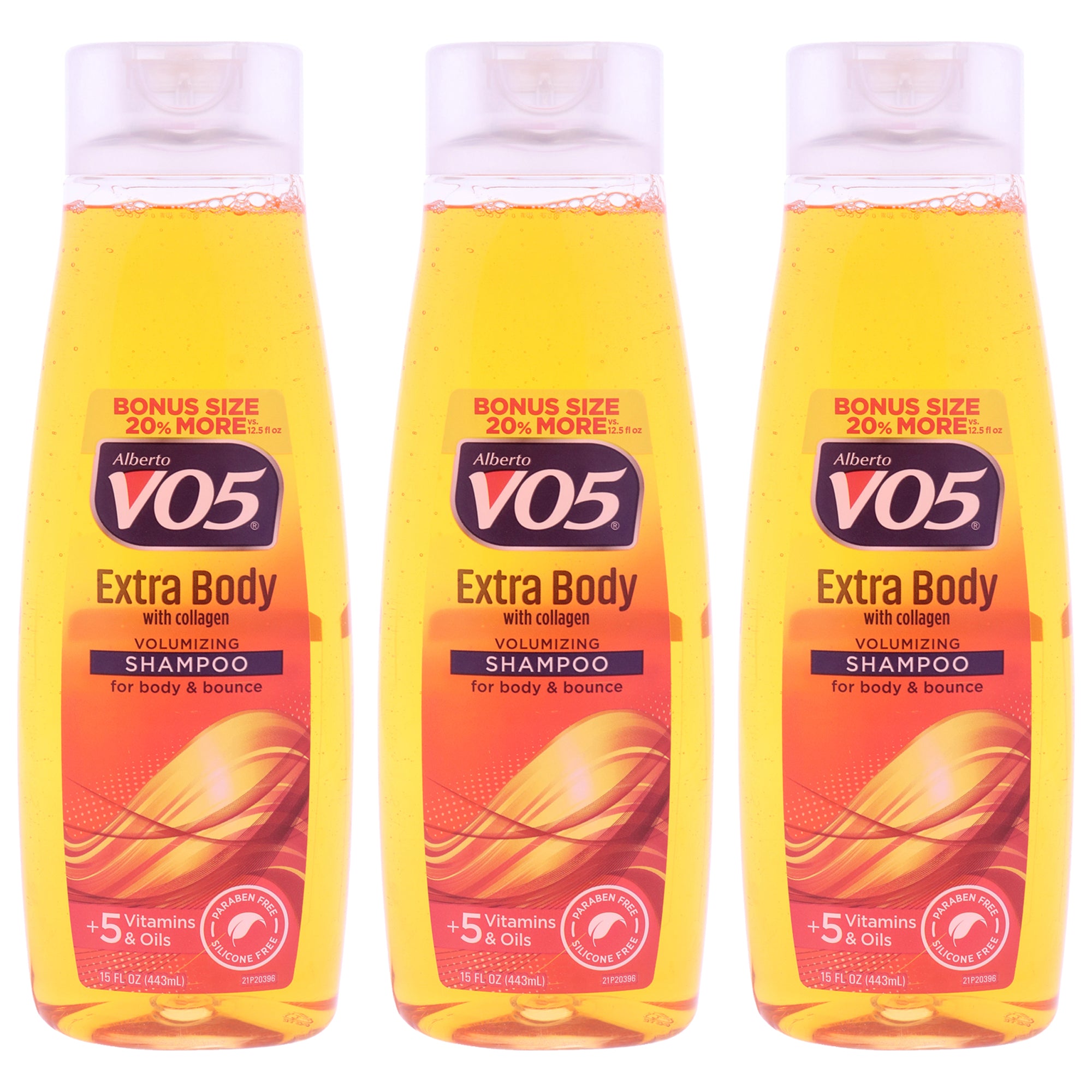 Extra Body Volumizing Shampoo by Alberto VO5 for Unisex - 15 oz Shampoo - Pack of 3