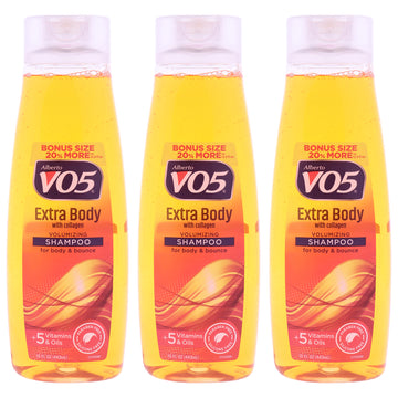 Extra Body Volumizing Shampoo by Alberto VO5 for Unisex - 15 oz Shampoo - Pack of 3