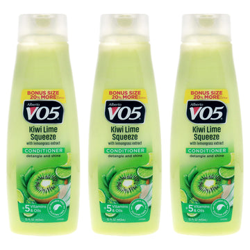 Herbal Escapes Kiwi Lime Squeeze Conditioner by Alberto VO5 for Unisex - 15 oz Conditioner - Pack of 3