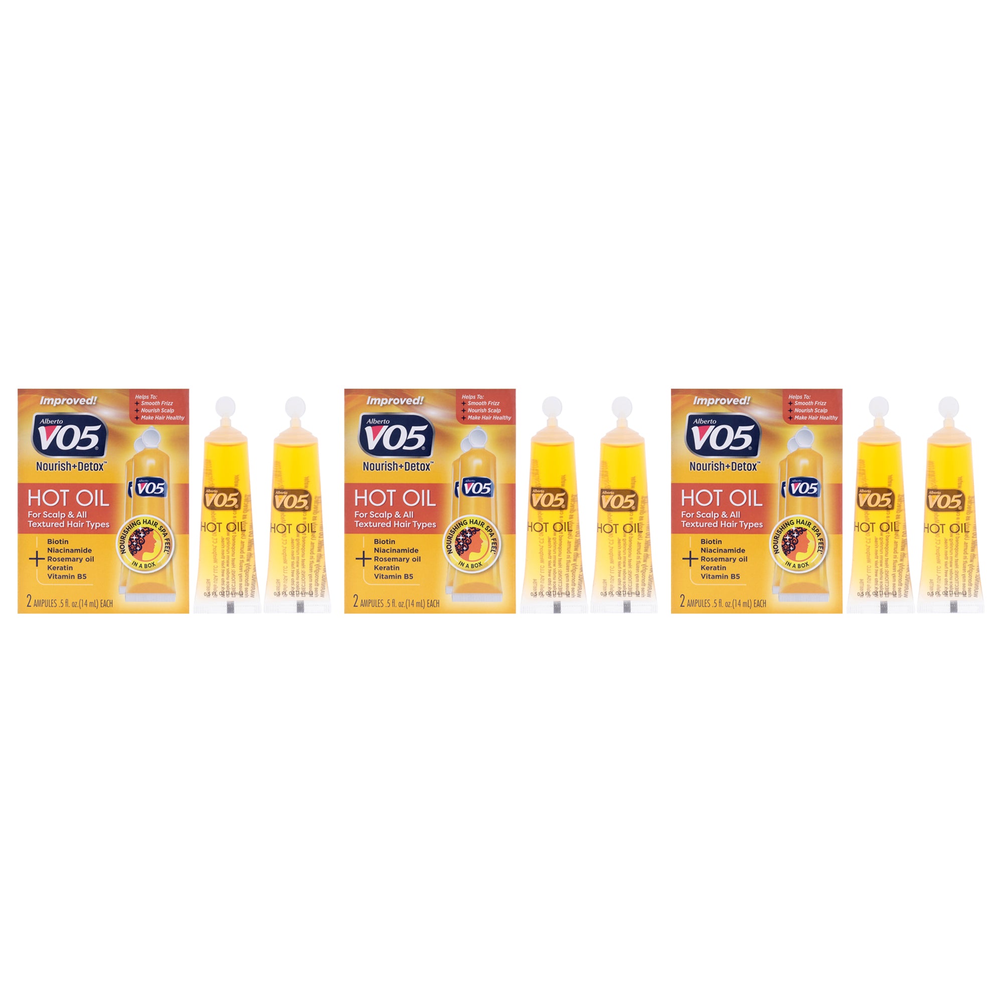 Hot Oil Treatment by Alberto VO5 for Unisex - 2 x 0.5 oz Treatment - Pack of 3