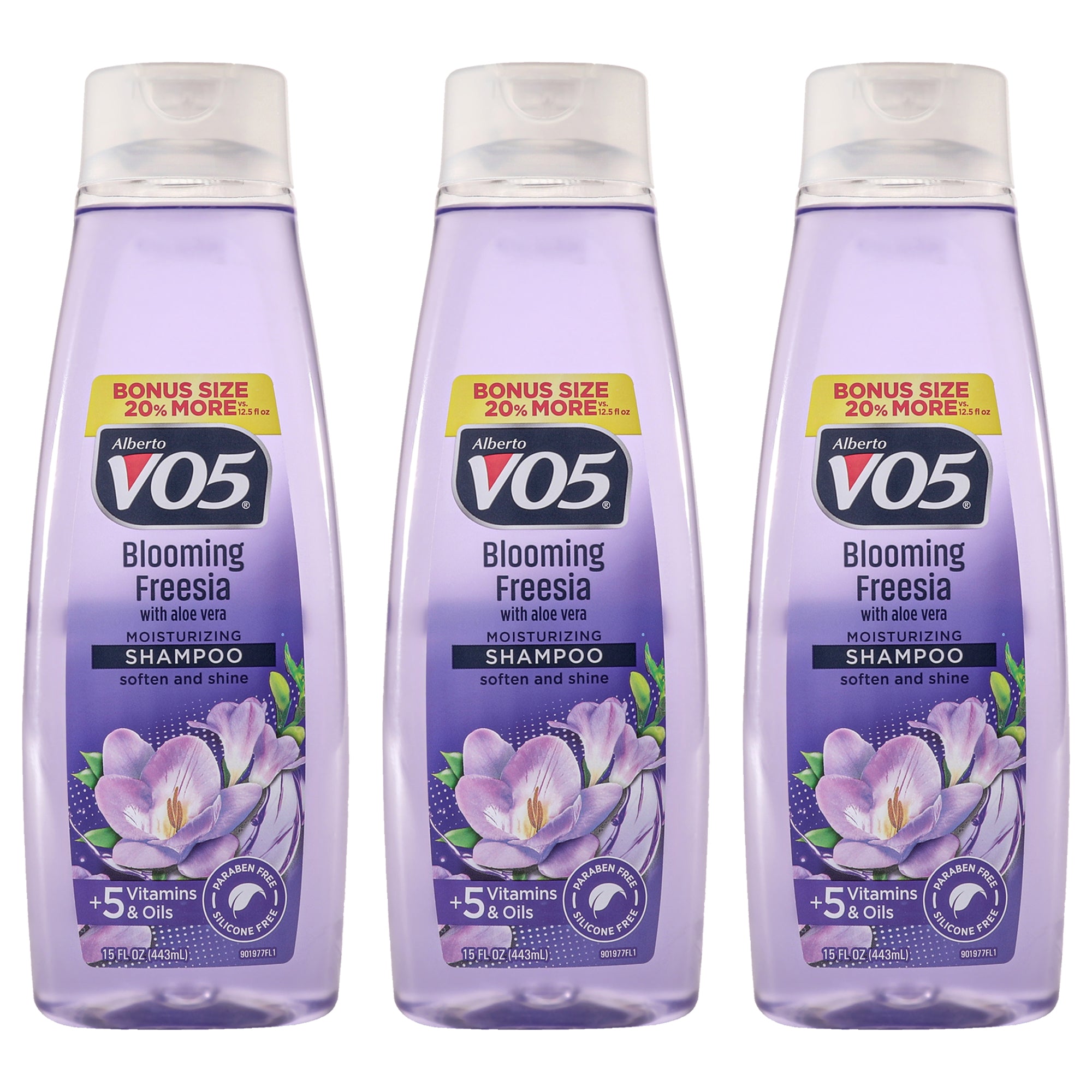 Moisturizing Blooming Freesia Shampoo by Alberto VO5 for Unisex - 15 oz Shampoo - Pack of 3