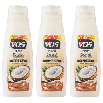 Moisturizing Island Coconut Shampoo by Alberto VO5 for Unisex - 15 oz Shampoo - Pack of 3