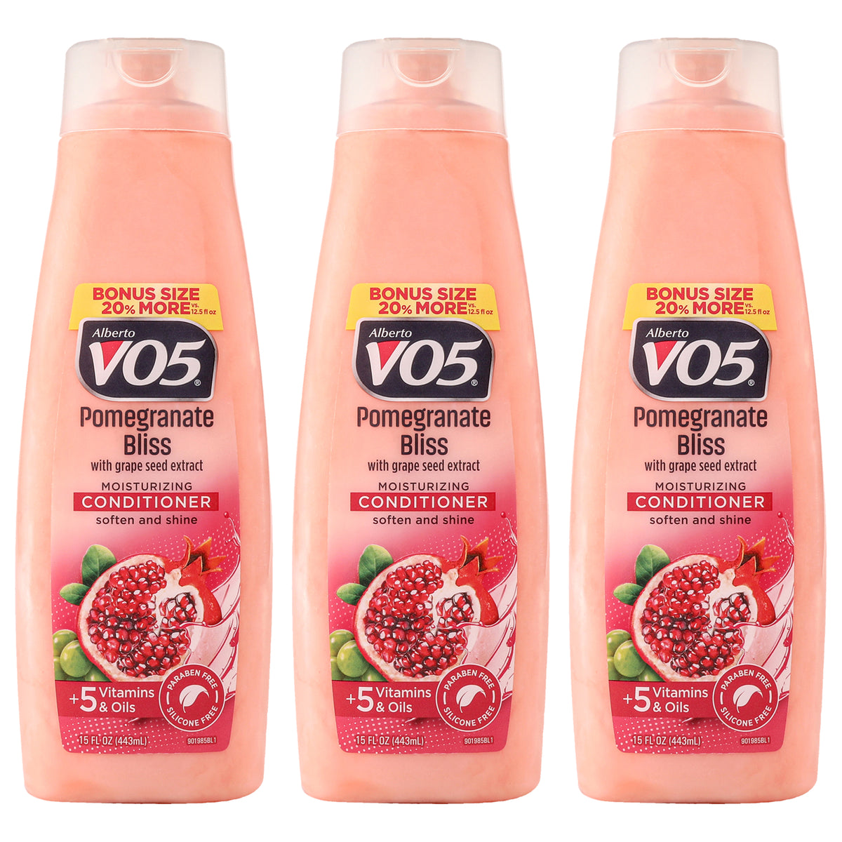 Moisturizing Pomegranate Bliss Conditioner by Alberto VO5 for Unisex - 15 oz Conditioner - Pack of 3