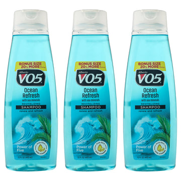 Revitalizing Ocean Refresh Shampoo by Alberto VO5 for Unisex - 15 oz Shampoo - Pack of 3
