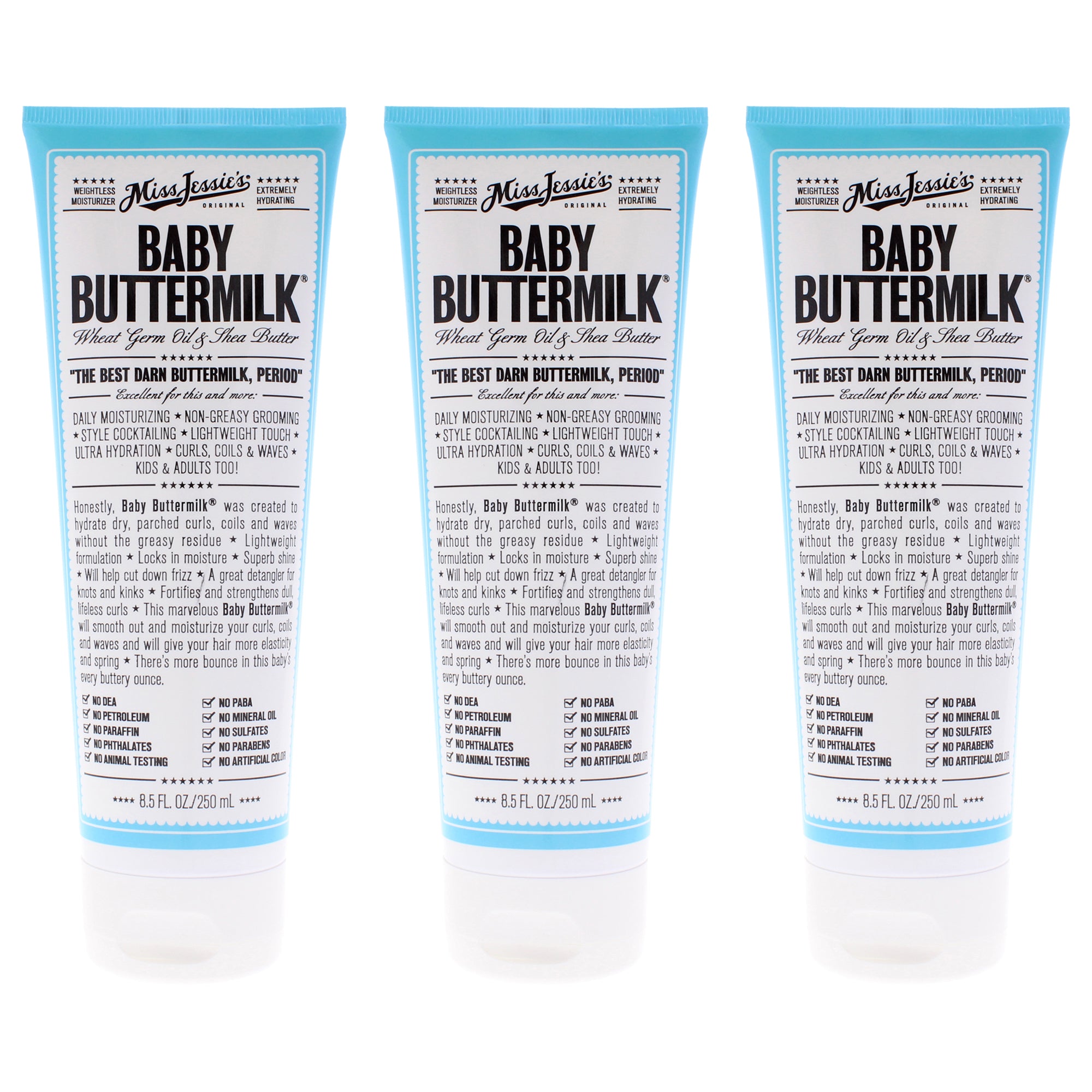 Baby Buttermilk by Miss Jessies for Unisex - 8.5 oz Cream - Pack of 3