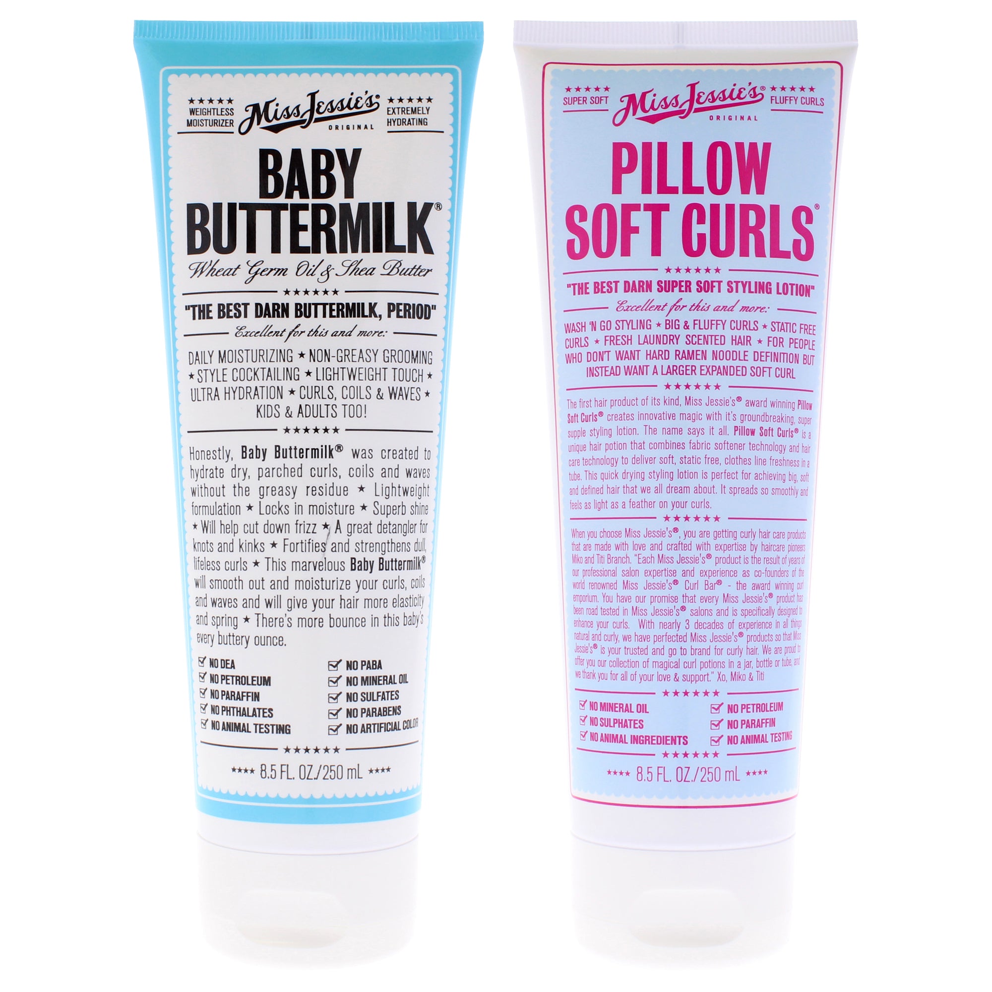 Pillow Soft Curls and Baby Buttermilk Kit by Miss Jessies for Unisex - 2 Pc Kit 8.5oz Lotion, 8.5oz Cream