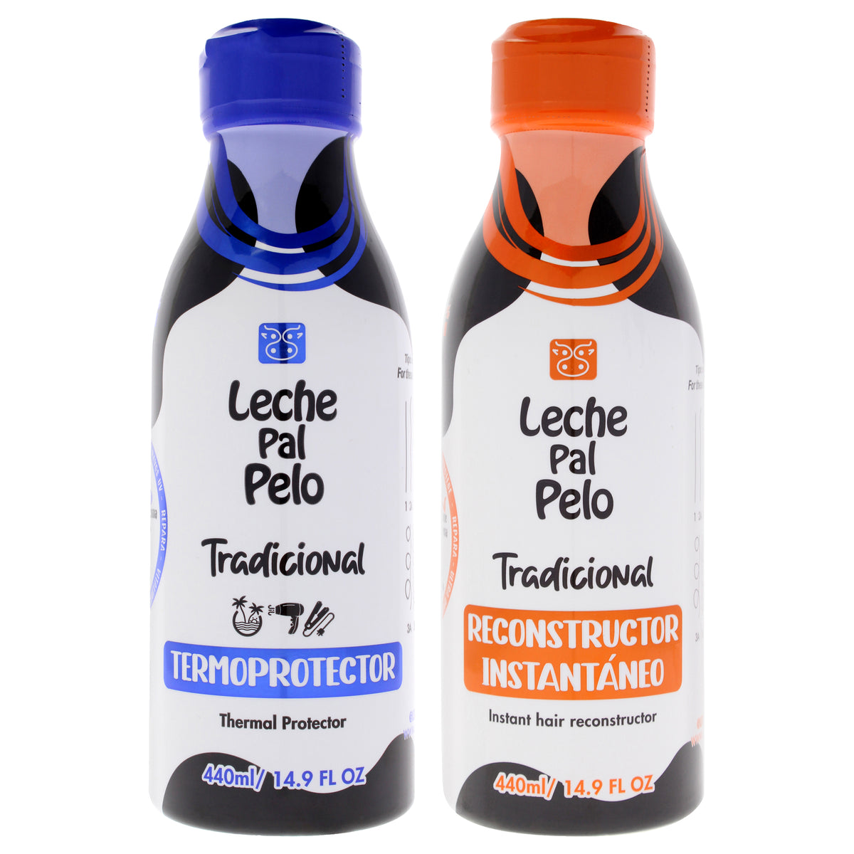 Traditional Kit by Leche Pal Pelo for Women - 2 Pc Kit 14.9oz Thermal Protector, 14.9oz Instant Hair Reconstructor