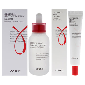 AC Collection Kit by Cosrx for Unisex - 2 Pc Kit 1.35oz Blemish Spot Clearing Serum, 1.05oz Ultimate Spot Cream