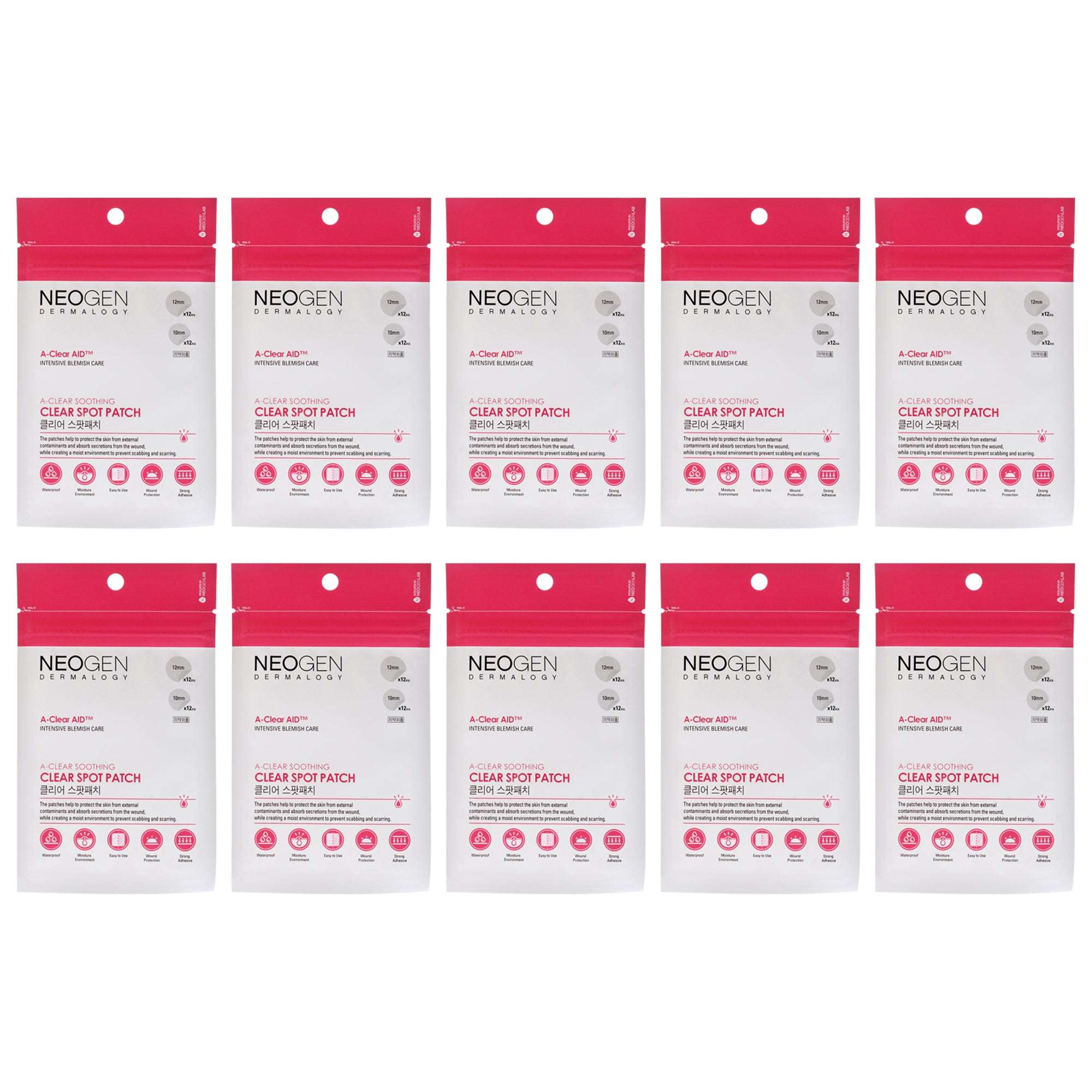 Dermalogy A-Clear Soothing Spot Patch by Neogen for Unisex - 24 Count Patches - Pack of 10
