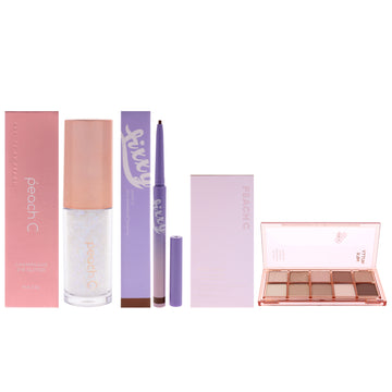 Peach C Kit by Peach C for Women - 3 Pc Kit 0.12oz Eye Shadow - 01 Pure White, 0.04 Eyeliner - 03 Soft Brown, 0.34oz Eye Shadow - 05 Nutty Milk