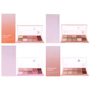 Seasonal Blending Eyeshadow Palette Kit by Peach C for Women - 4 Pc Kit 0.34oz Eye Shadow - 05 Nutty Milk, 0.33oz Eye Shadow - 06 Peach Yogurt, 0.28oz Eye Shadow - 01 Sunset Grass, 0.29oz Eye Shadow - 04 Sunlit Citrus
