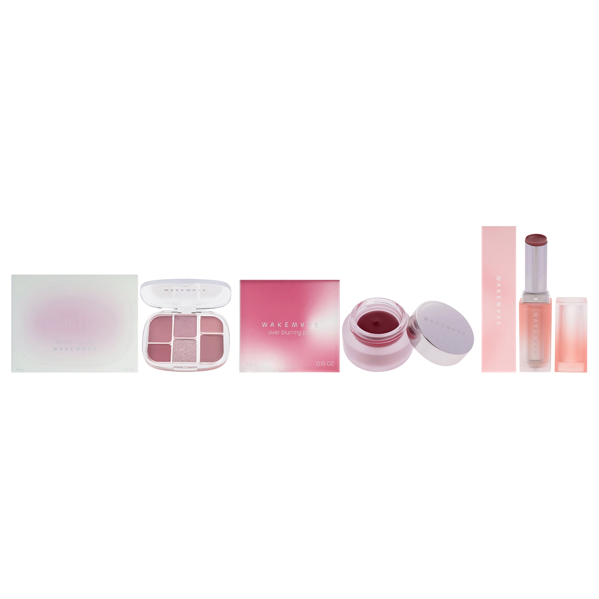 Wakemake Kit by Wakemake for Women - 3 Pc Kit 0.22oz Makeup - 03 Lavander Pleasure, 0.15oz Makeup - 07 Mauve Pink, 0.12oz Lipstick - 03 Noted