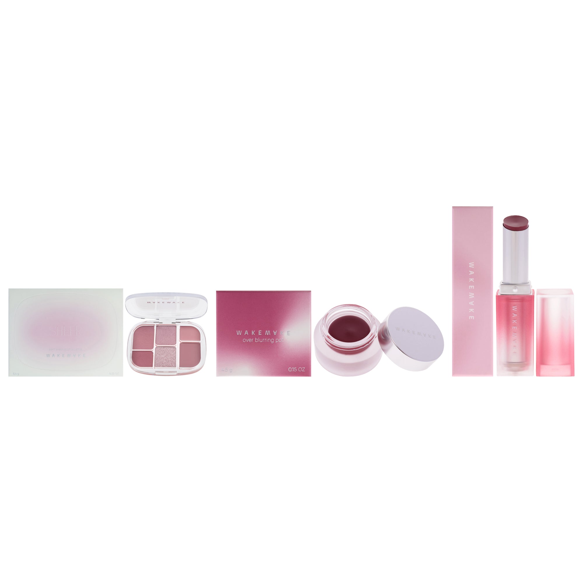 Wakemake Kit by Wakemake for Women - 3 Pc Kit 0.22oz Makeup - 03 Lavander Pleasure, 0.15oz Makeup - 08 Berry Blum, 0.12oz Lipstick - 08 Hush Now