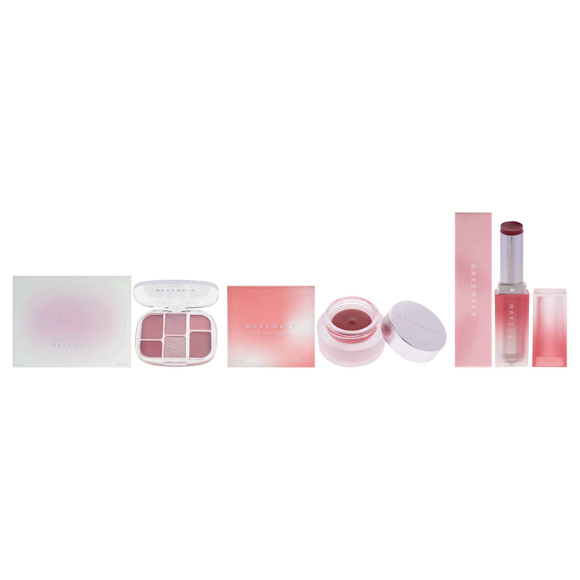 Wakemake Kit by Wakemake for Women - 3 Pc Kit 0.22oz Makeup - 03 Lavander Pleasure, 0.15oz Makeup - 05 India Rose, 0.12oz Lipstick - 07 Somewhere