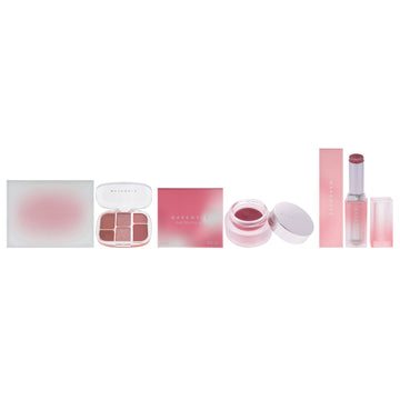 Wakemake Kit by Wakemake for Women - 3 Pc Kit 0.22oz Makeup - 02 Lasy Rose, 0.15oz Makeup - 06 Raw Pink, 0.12oz Lipstick - 01 Humming