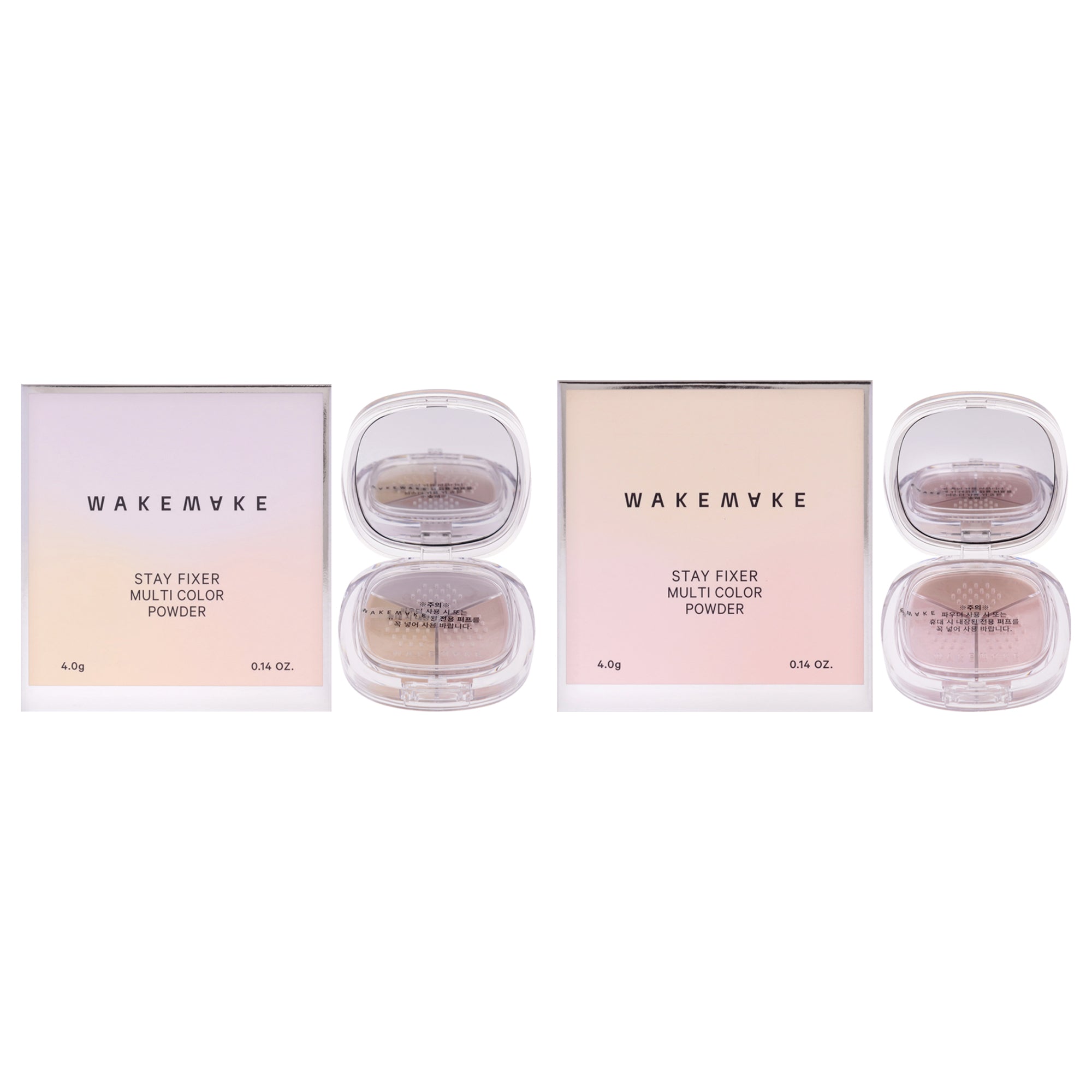 Stay Fixer Multi Color Powder Kit by Wakemake for Women - 2 Pc Kit 0.14oz Powder - 02 Light Skin, 0.14oz Powder - 03 Satin Pink