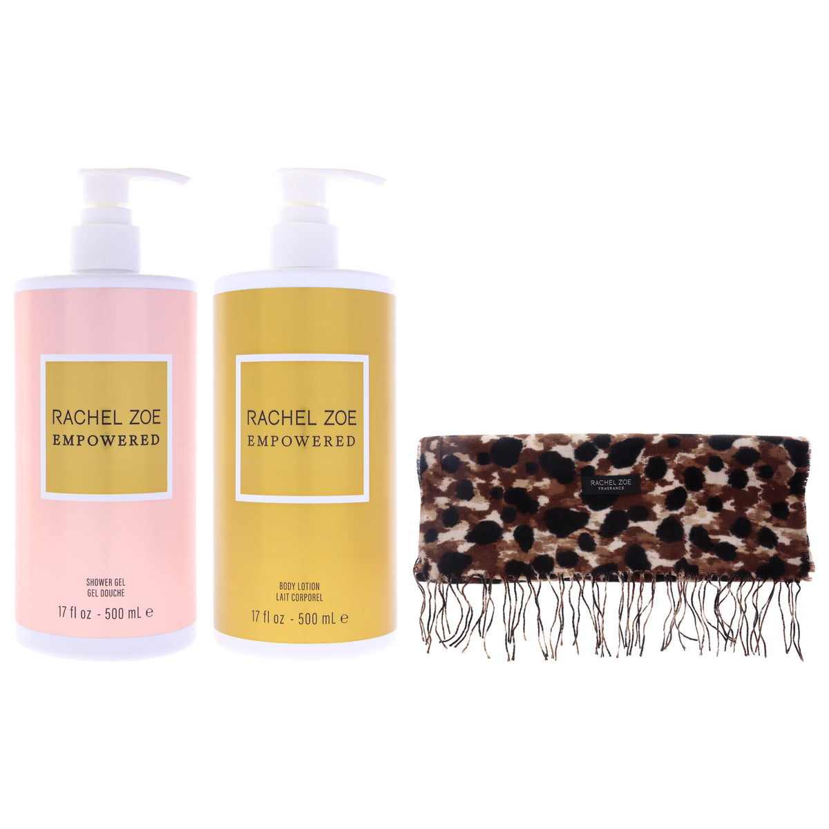 Empowered Self Care Kit by Rachel Zoe for Women - 3 Pc Kit 17oz Shower Gel, 17oz Body Lotion, Scarf
