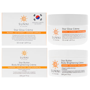 Face and Body Glow Duo Kit by StarLabs for Women - 2 Pc Kit 1.69oz Star Glow Creme, 7oz Star Butter Body Brightening Creme