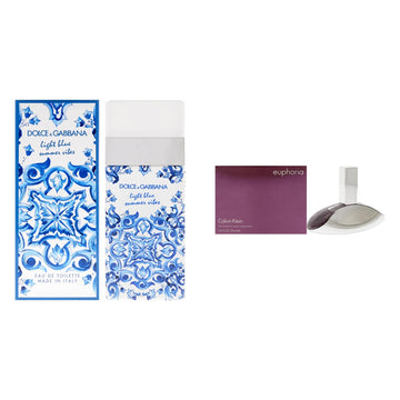 Dolce and Gabbana Light Blue Summer Vibes + Calvin Klein Euphoria Two-Scent Bundle