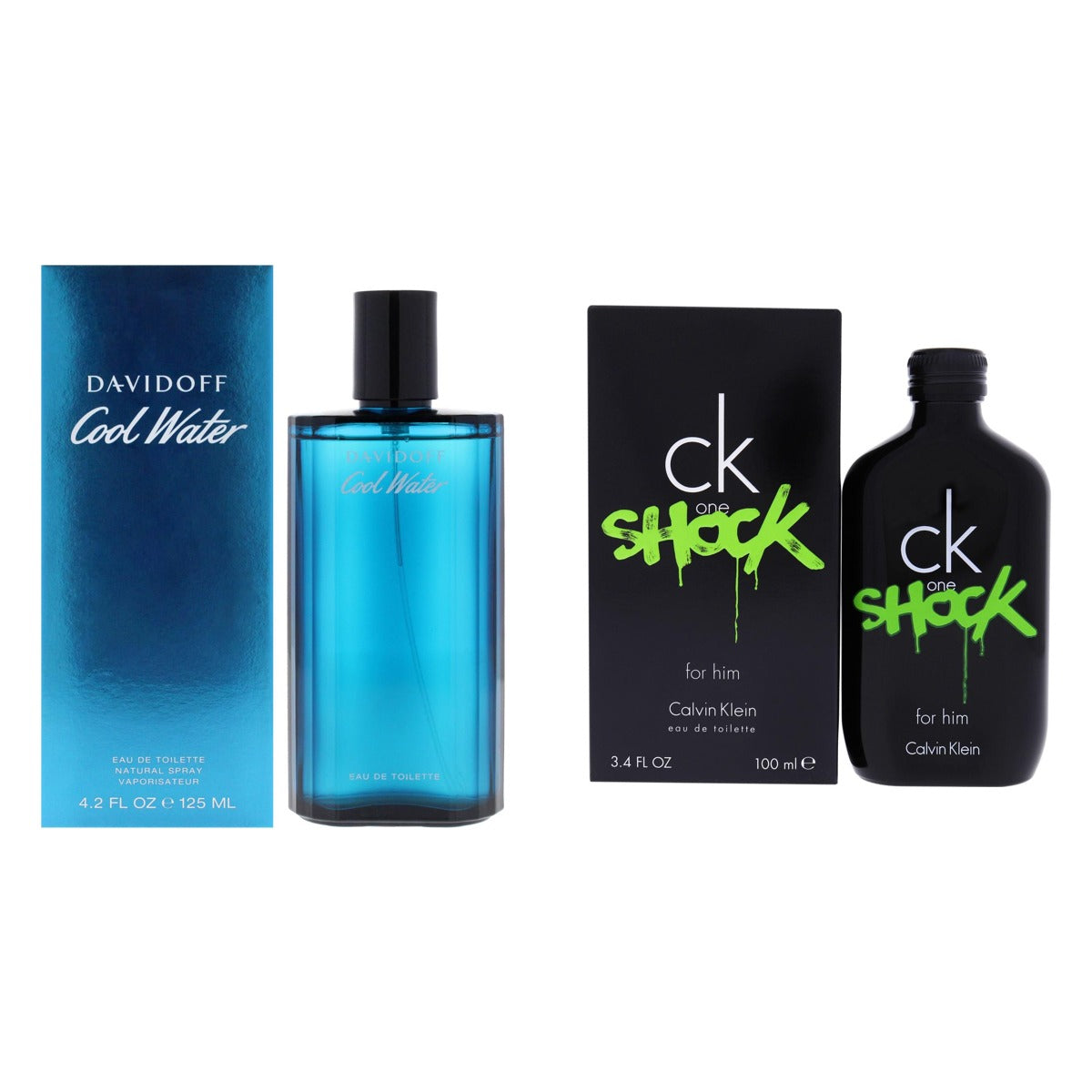 Davidoff Cool Water + Calvin Klein CK One Shock For Him Two-Scent Bundle