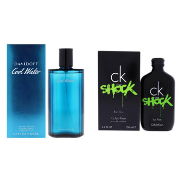 Davidoff Cool Water + Calvin Klein CK One Shock For Him Two-Scent Bundle