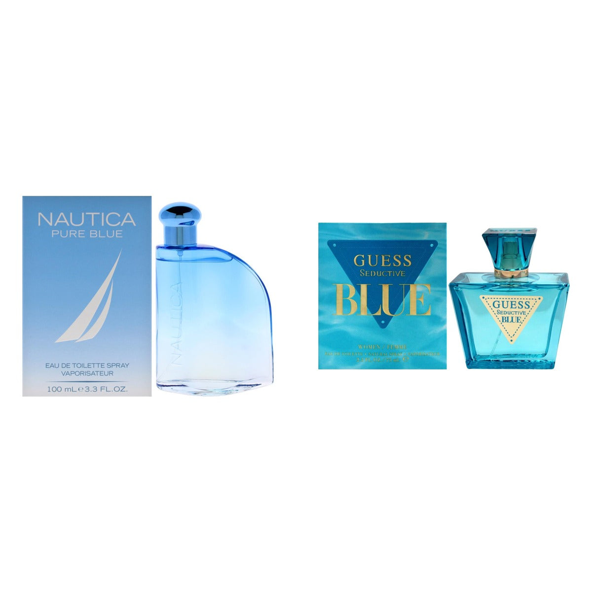 Nautica Pure Blue + Guess Seductive Blue His and Hers Bundle