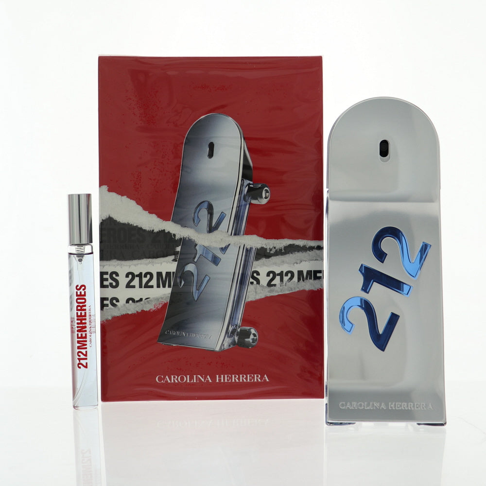 212 Heros by Carolina Herrera for Men - 2 Piece Gift Set - 3.0 oz EDT Spray, 0.34 oz EDT Spray