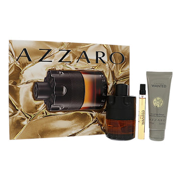 Azzaro The Most Wanted by Azzaro for Men - 3 Pc Gift Set: 3.38 oz Parfum Spray, 0.33 oz Parfum Spray, 2.53 oz Shampoo oz