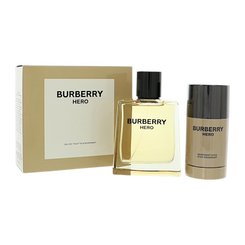 Burberry Hero by Burberry for Men - 2 Piece Gift Set - 3.3 oz EDT Spray ,2.4 oz Deodorant Stick